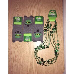 New Bundle of 3 St Patrick's Day Socks & 4 Beads
